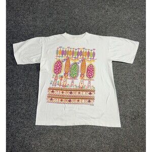 Vintage 90s Le Chois California Single Stitch Colorful Art T-Shirt Size XL